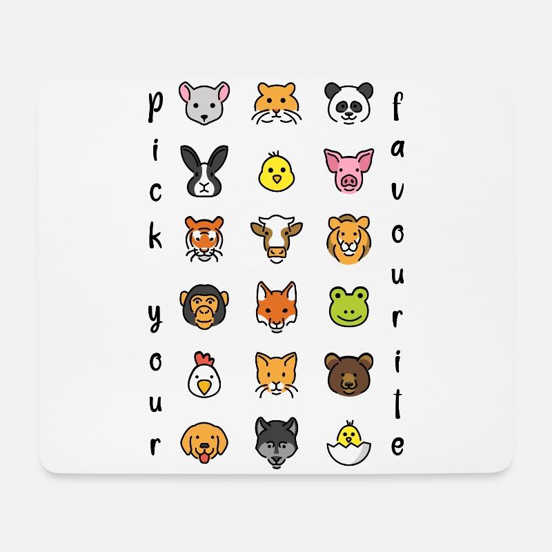 pick your favourite animal Wähle Lieblingstier - Mousepad (Querformat) - Weiß