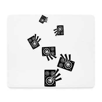 Symbole de musique des haut-parleurs - Tapis de souris (format paysage) - blanc - Devant