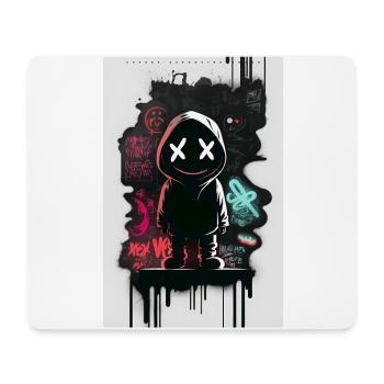 Robot Graffiti Design by ART8NS Art ON Streetwear - Mousepad (Querformat) - Weiß - Vorne