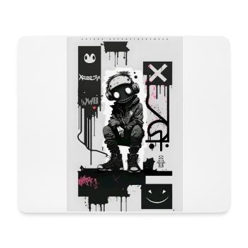 Robot Graffiti Design by ART8NS Art ON Streetwear - Mousepad (Querformat) - Weiß - Vorne