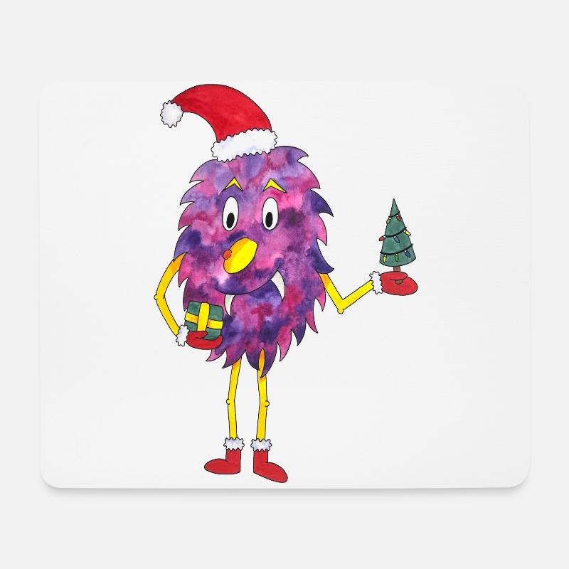 Weihnachtsmonster niedliches Monster Weihnachten - Mousepad (Querformat) - Weiß