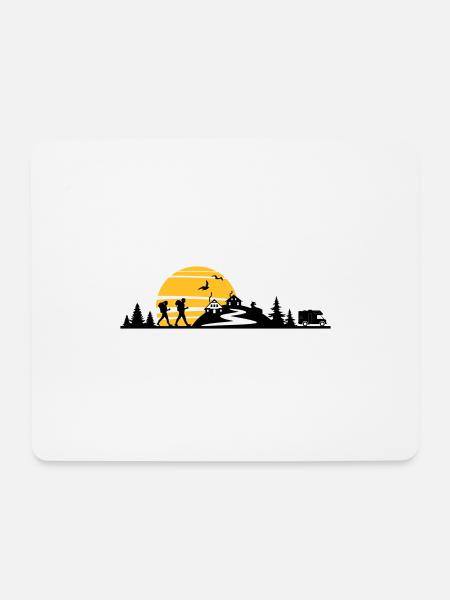 WANDERN Wanderer Forest Mountains Rv-rally - Mouse Pad (horizontal) - white