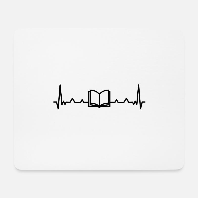 Herzschlag - Mousepad (Querformat) - Weiß