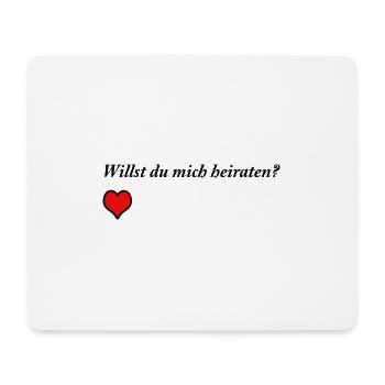 Heiratsantrag mit Herz - Mousepad (Querformat) - Weiß - Vorne