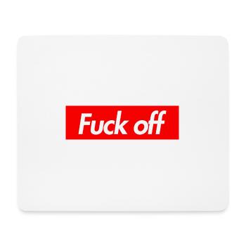 Fuck off - Mousepad (Querformat) - Weiß - Vorne