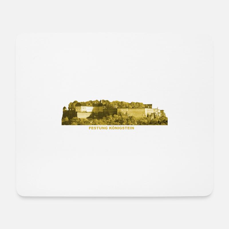Königstein Festung Elbsandsteingebirge Sachsen - Mousepad (Querformat) - Weiß