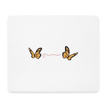 Schmetterling roter faden symbol tier - Mousepad (Querformat) - Weiß - Vorne