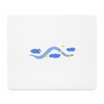 linie strich blau wolken himmel nacht stern - Mousepad (Querformat) - Weiß - Vorne