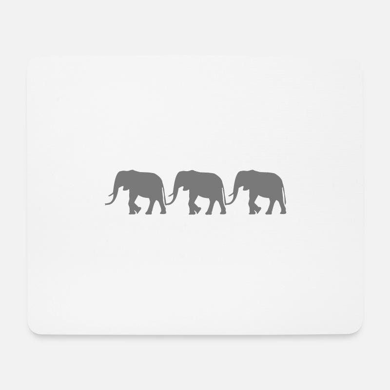Elefanten - Mousepad (Querformat) - Weiß