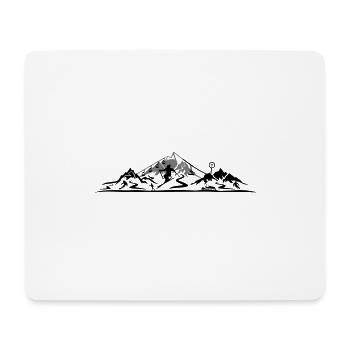 SKI BERGE GONDEL Skyline Silhouette - Mousepad (Querformat) - Weiß - Vorne
