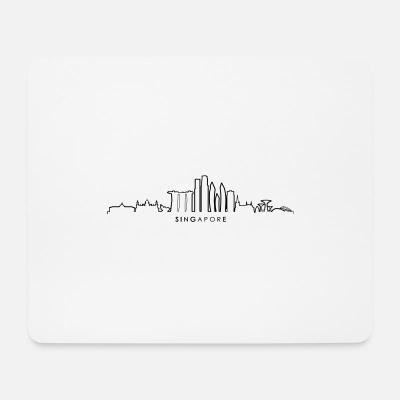 SINGAPUR Asien Skyline Stadt - Mousepad (Querformat) - Weiß