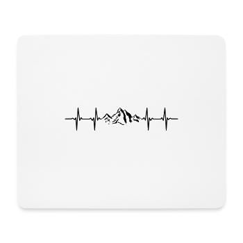 Herzschlag Berge Puls. Geschenk - Mousepad (Querformat) - Weiß - Vorne