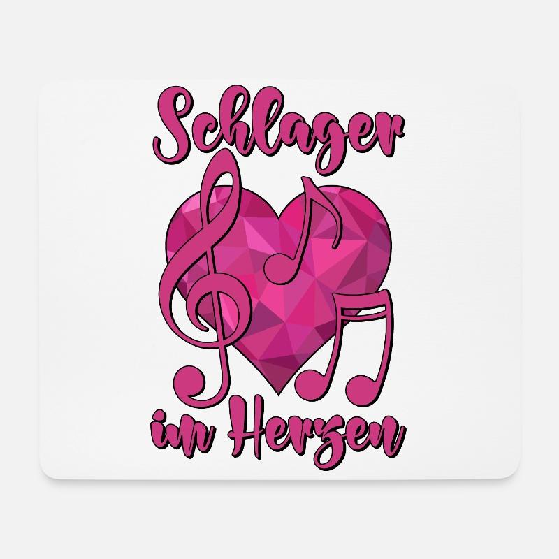 Schlager im Herzen - Mousepad (Querformat) - Weiß