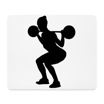 fitness girl silhouette squats - Mouse Pad (horizontal) - white - Front