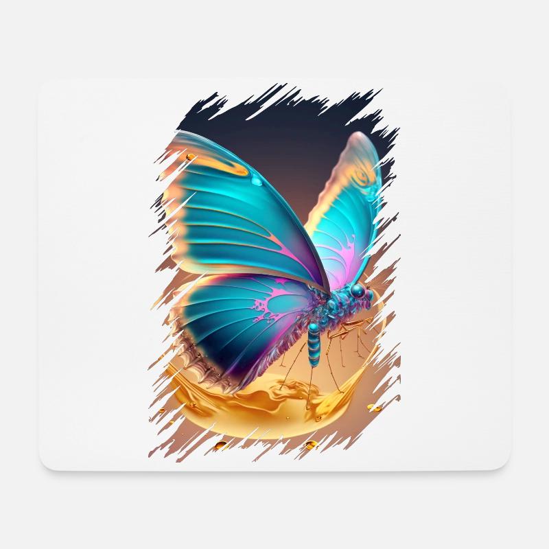 Fondant Schmetterling - Mousepad (Querformat) - Weiß