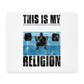 This is my religion Bodybuilding Bodybuilder GYM - Mousepad (Querformat) - Weiß - Vorne