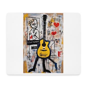 "Accords Visuels – Tee-shirt Design Musique" - Tapis de souris (format paysage) - blanc - Devant