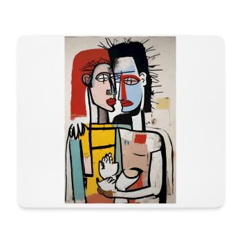 "Modern Fusion – Artistic Couple T-Shirt" - Mouse Pad (horizontal) - white - Front