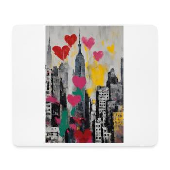 Hearts on Manhattan – New York Tribute T-Shirt - Mousepad (Querformat) - Weiß - Vorne