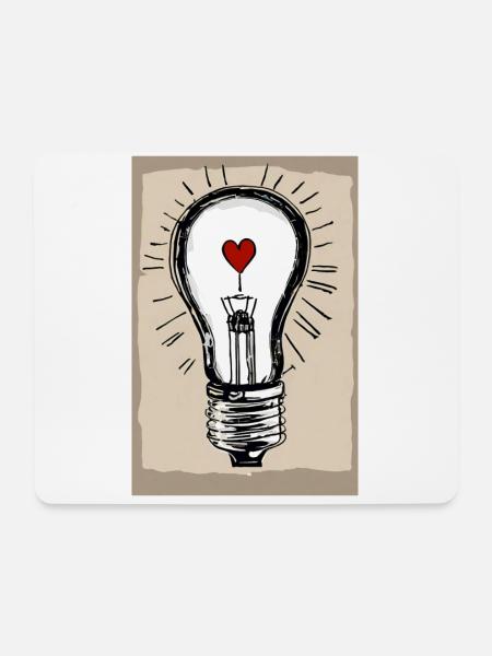 Poster "Love Lighted T-Shirt" - Mousepad (Querformat) - Weiß
