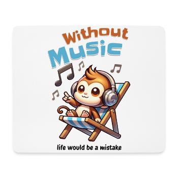 Without Music Monkey - Mouse Pad (horizontal) - white - Front
