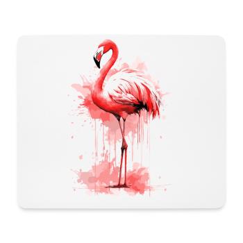 Oiseau flamant rose exotique éclaboussure d’été rose rose - Tapis de souris (format paysage) - blanc - Devant
