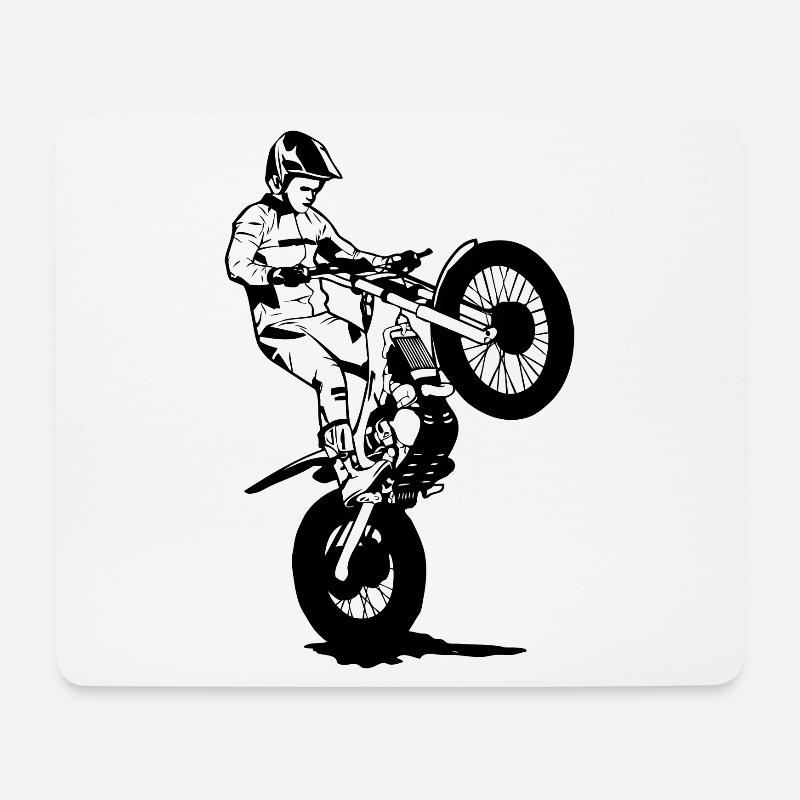 Motorrad Trial - Motorcycle Trial - Mouse Pad (horizontal) - white