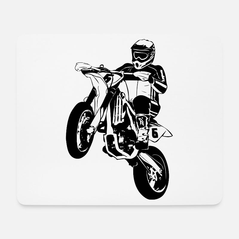Supermoto - Supermotard - Mousepad (Querformat) - Weiß