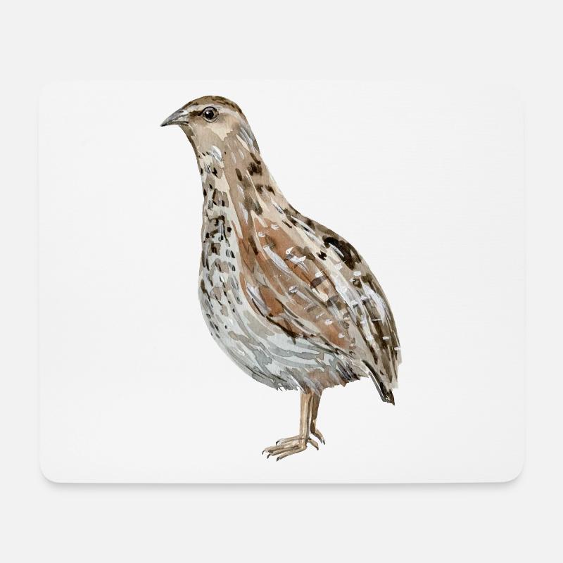 Wachtel - Mousepad (Querformat) - Weiß