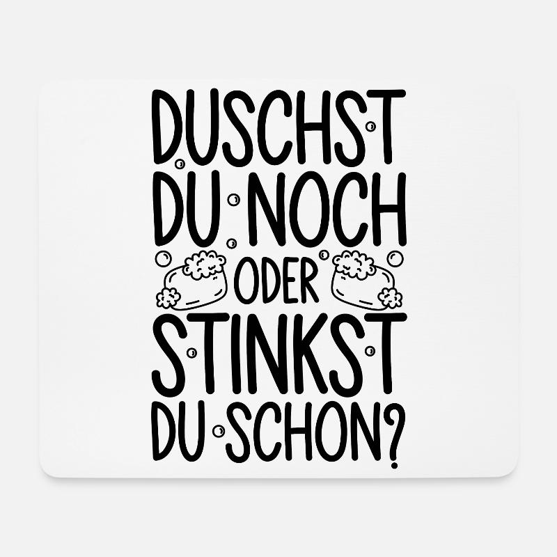 Duschst du noch oder stinkst Du schon? Winter - Mousepad (Querformat) - Weiß