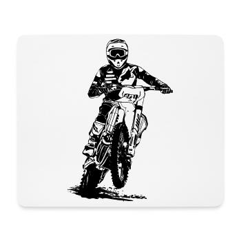 Enduro Tout-terrain - Tapis de souris (format paysage) - blanc - Devant
