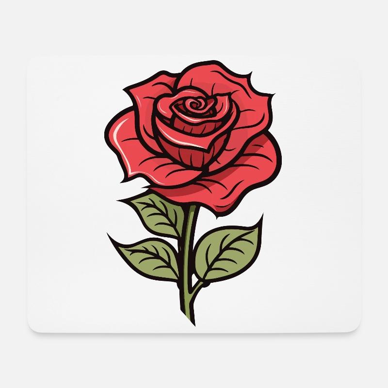 Rose Liebe Blume - Mousepad (Querformat) - Weiß