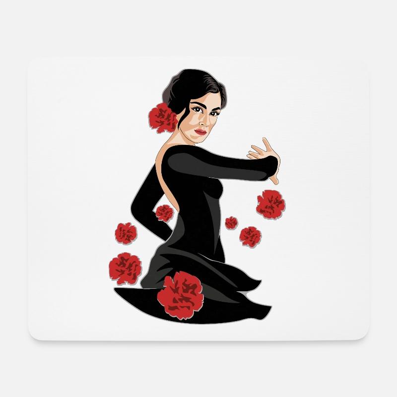 NELKEN Flamencotänzerin - Mousepad (Querformat) - Weiß