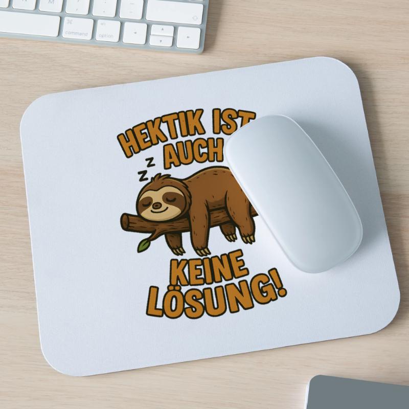 Hectic is also not a solution sleeping sloth Mouse Pad (horizontal)