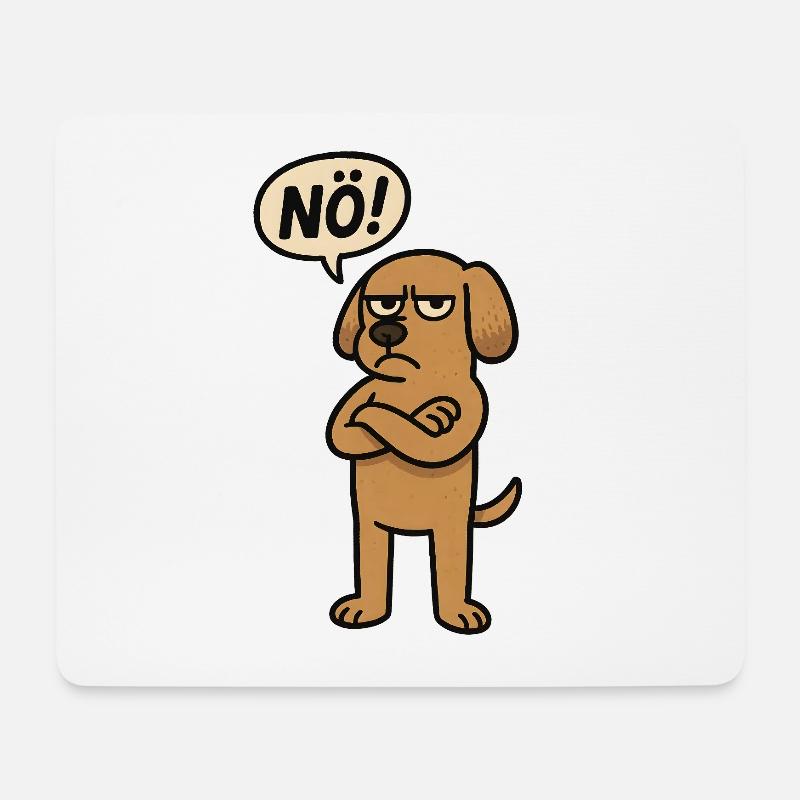 Nö lustiger Spruch Hund - Mousepad (Querformat) - Weiß