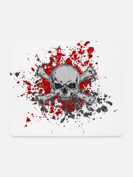 totenkopf - Mousepad (Querformat) - Weiß