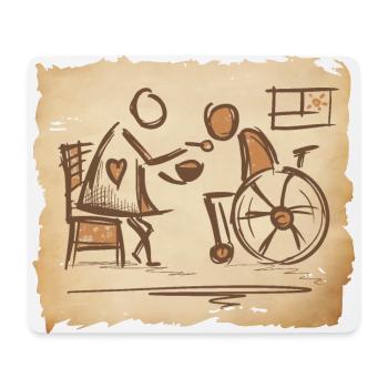 Geriatric Nurse, Caregiver, Caregiver -Vintage Art - Mouse Pad (horizontal) - white - Front