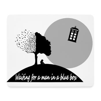 WAITING FOR A MAN IN A BLUE BOX - Mouse Pad (horizontal) - white - Front