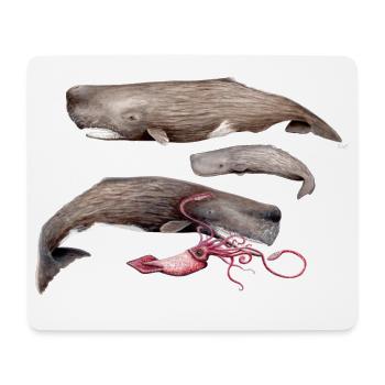 Sperm whales - Sperm whales - Cachalots - Mouse Pad (horizontal) - white - Front