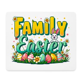 Pâques en famille - Ostern - Tapis de souris (format paysage) - blanc - Devant