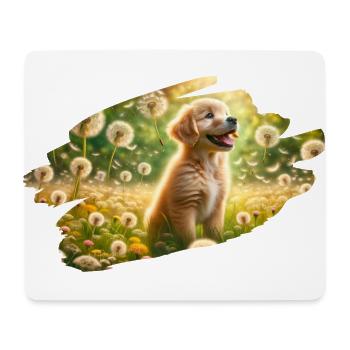 Golden Retriever puppy joy - Mouse Pad (horizontal) - white - Front