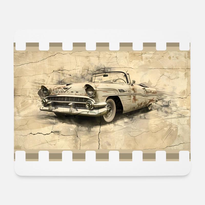 Oldtimer in nostalgischer Patina - Mousepad (Querformat) - Weiß