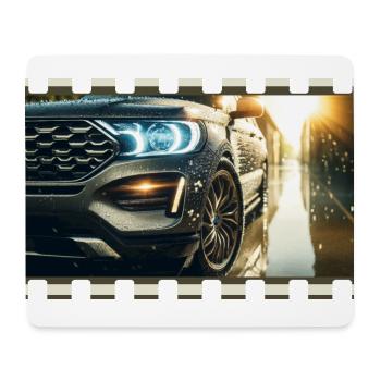Elegance in detail – Modern car in a rainy environment - Mouse Pad (horizontal) - white - Front