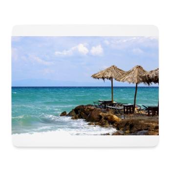 Sommer Sonne Strand Meer Poster - Mousepad (Querformat) - Weiß - Vorne