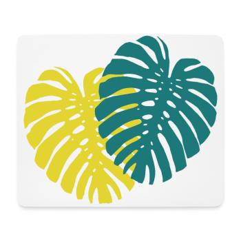 Feuille de Monstera - Tapis de souris (format paysage) - blanc - Devant