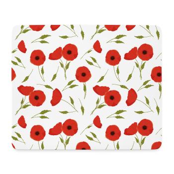 Mohnblumen Muster - Mousepad (Querformat) - Weiß - Vorne