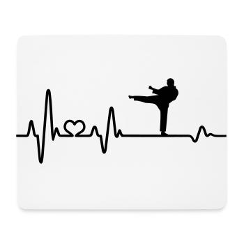 Herzschlag Karate Karateka Karatekämpfer Geschenk - Mousepad (Querformat) - Weiß - Vorne