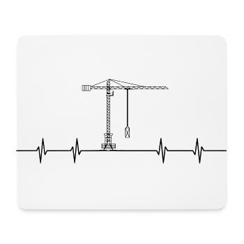 Kran auf der Baustelle - Mousepad (Querformat) - Weiß - Vorne