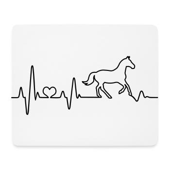 Pferd Herzschlag Reiter Reiterin Reitsport Pferde - Mousepad (Querformat) - Weiß - Vorne