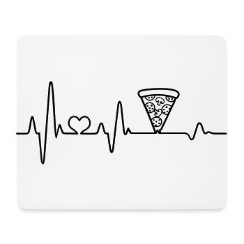 Pizza salami battement de coeur pizzeria restauration rapide ECG - Tapis de souris (format paysage) - blanc - Devant